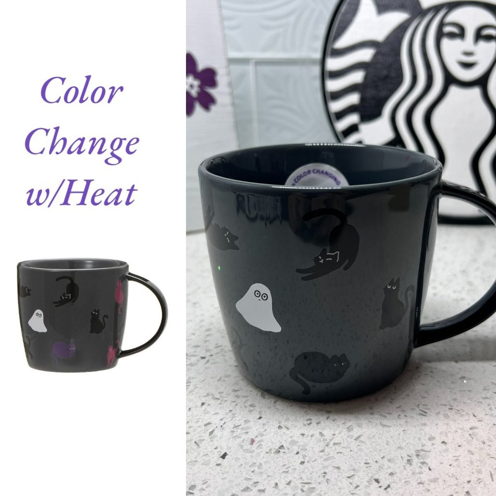 Starbucks Halloween Cat & Ghost Color Changing Mug, 12oz - Japan